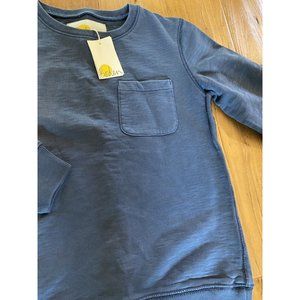 Mini Boden Storm Blue Pullover Pocket Knit Long Sleeve Sweatshirt NWT, 9-10